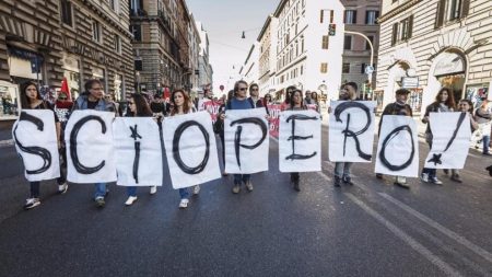 Sciopero generale Italia con trasporti bloccati
